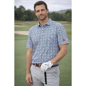 Donald Ross Mens Shirt L Concord Beach Party Polo UPF 50 Performance Golf Logo